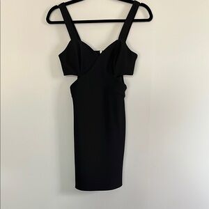 Wet Seal Black Cut Out Bodycon Mini Dress V-Neck